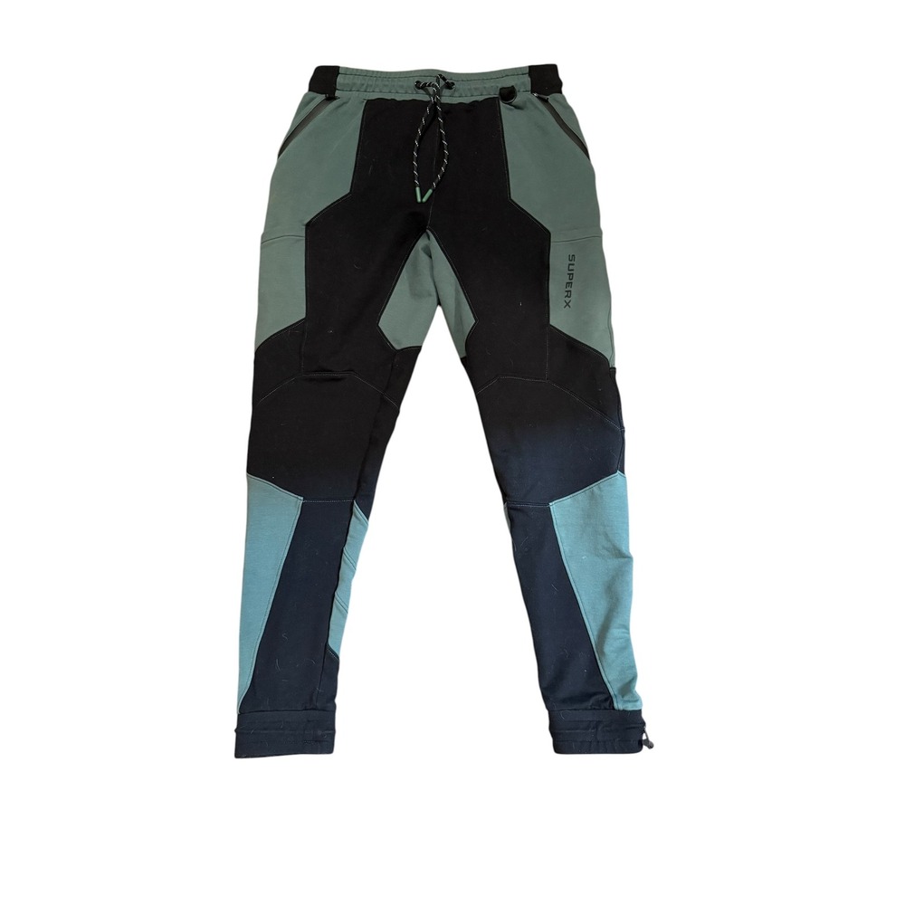 SuperX Mens Small Green Lantern Joggers Green Black Tapered Training Pants